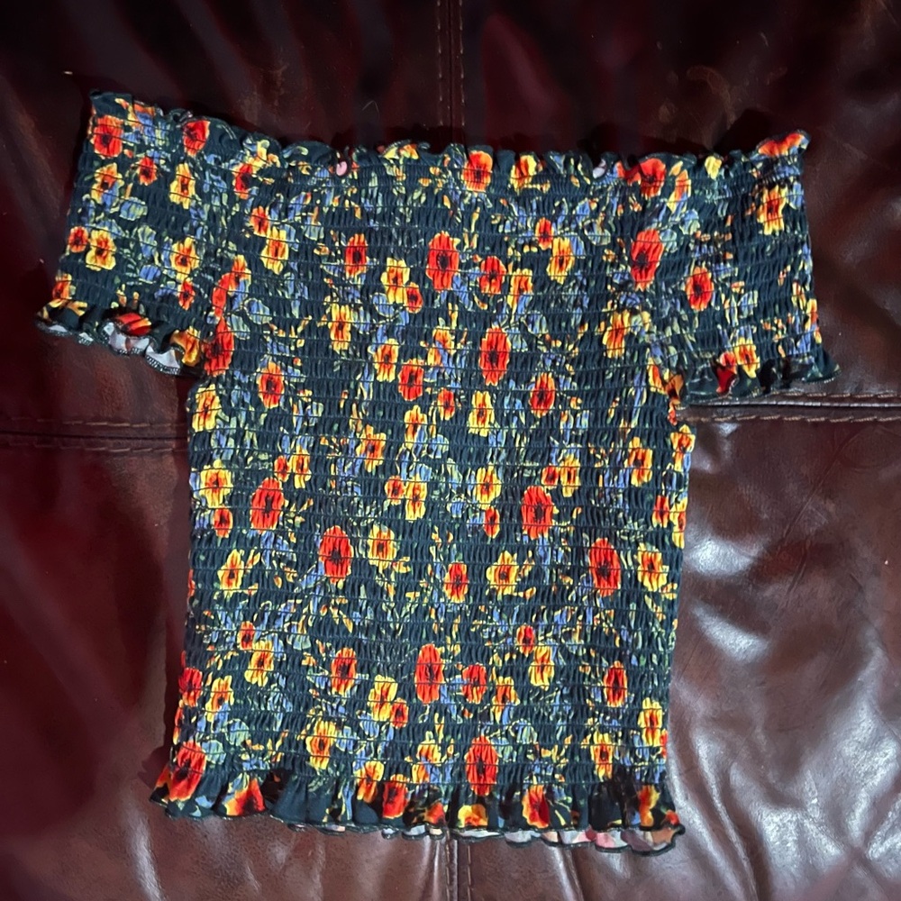 Floral Smocked Off-Shoulder Top